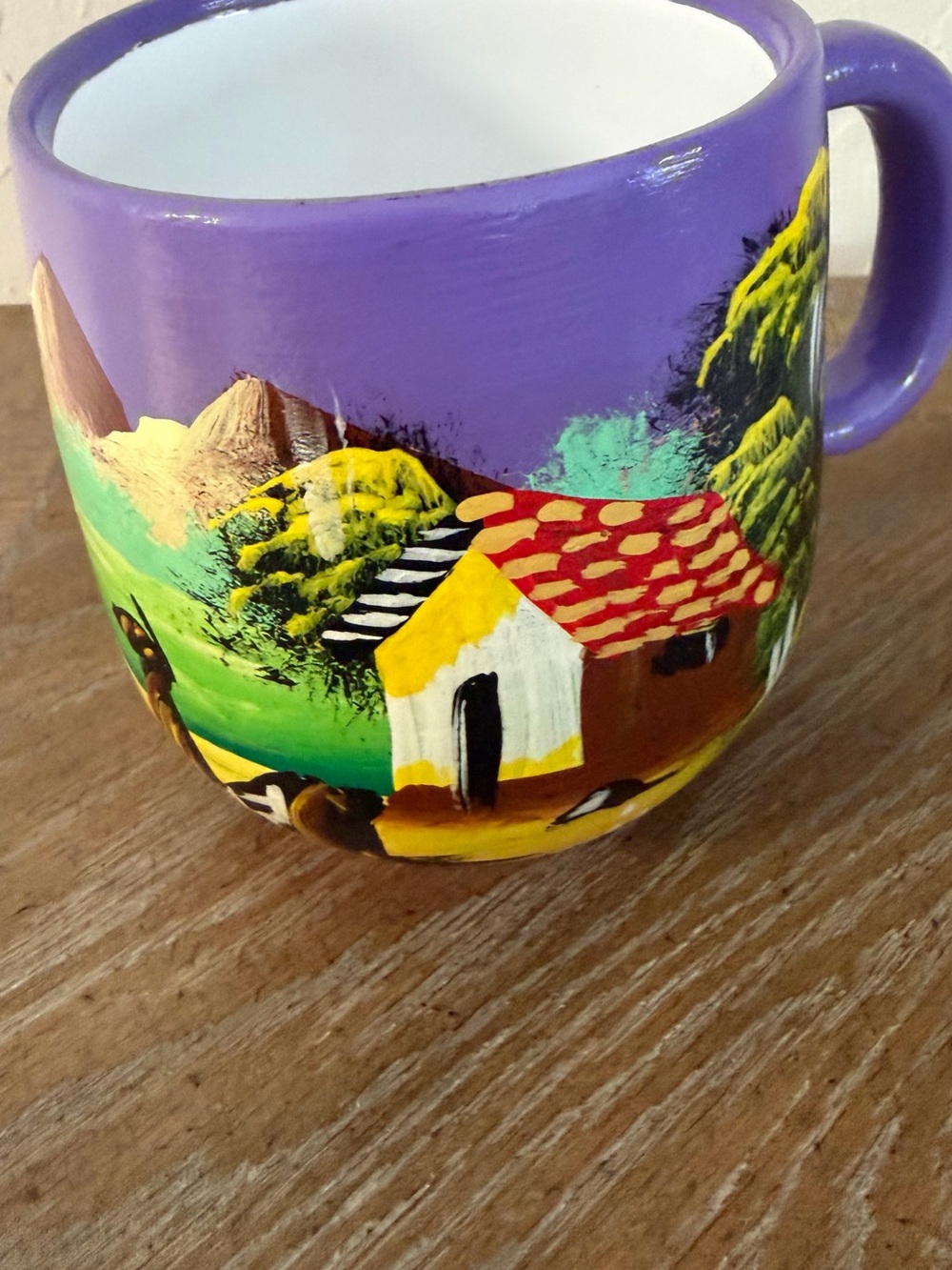 Hand-Painted Purple Scenic Peruvian Mug - Home Art